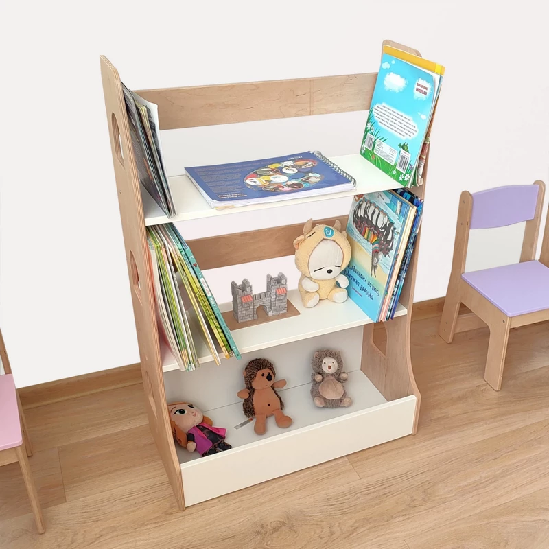 Półka dziecięca na zabawki i książki z szufladą