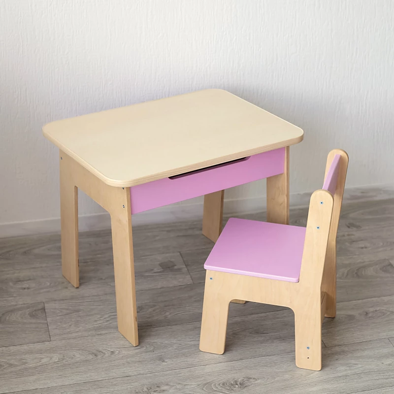 Stolik i krzesełko dziecięce do nauki i kreatywności w kolorze żółtym
