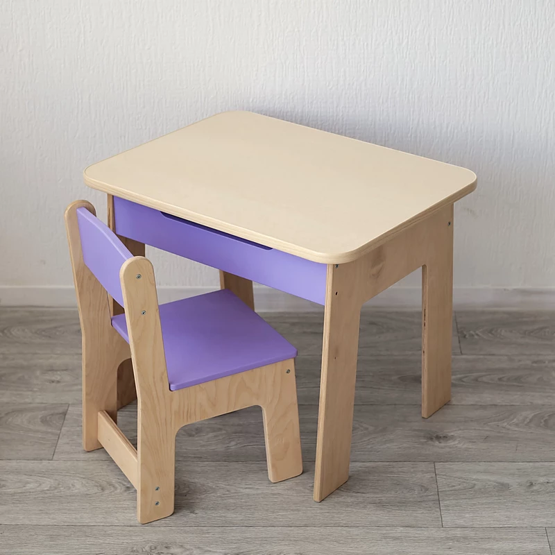 Drewniany stolik i krzesełko dla dzieci od 1 roku życia